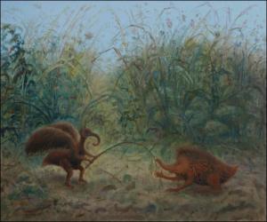 Games in Grass, 2008, oil on canvas panel (50x60)