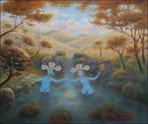 Bathing, 2008, oil on canvas panel (50x60)