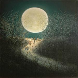 Moon People, 2003, oil on canvas (130x130)