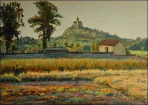 Od hbitova v Kunticch, 2005, olej na lepence (50x70)