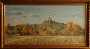 Podzimn s Kunticemi, 2004, olej na lepence (50x100)