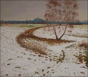 Zimn Kuka od Popelskch chalup, 2009, olej na lepence (70x80)
