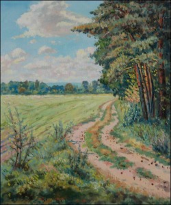 Borov les u Zminnho, 2007, olej na lepence (50 x 60)