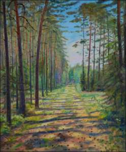 Borov les za Blekem, 2008, olej na lepence (50x60)