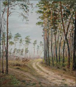 Borov les za Rokytnem, 2007, olej na lepence (70x80)