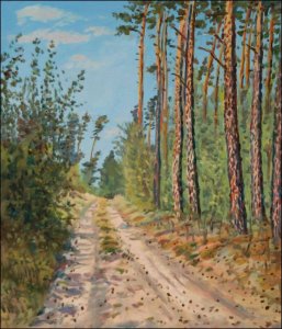 Borov les za Rokytnem, 2007, olej na  lepence (60 x 70)