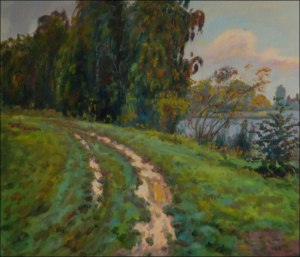 Cesta u psnku za Stblovou, 2010, olej na lepence (60x70)