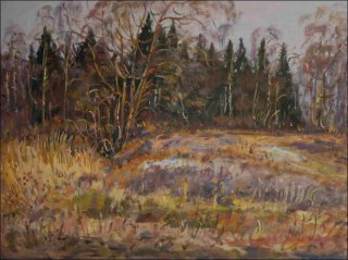 Krajina mezi psnky u Stblov, 2013, olej na lepence (60x80)