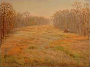 Lesy ped pskem na Hrdku, 2006, olej na lepence (60x80)