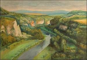 Above Berounka River, 1990, oil on canvas panel (35x50)