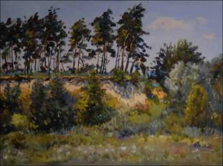 Pskovna s borovicemi u Neratova za Bohdan, 2013, olej na lepence (60x80)