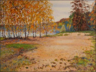 Podzimn bzy na behu psnku u Hrdku, 2009, olej na lepence (60x80)