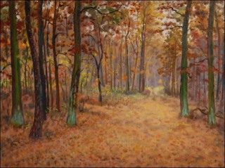 Podzimn les za Doubravicemi, 2009, olej na lepence (60x80)