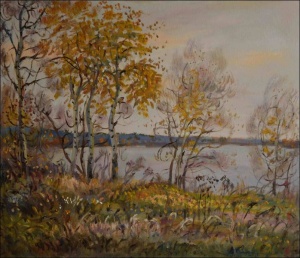 Podzimn osiky u Oplatila, 2013, olej na lepence (60x70)