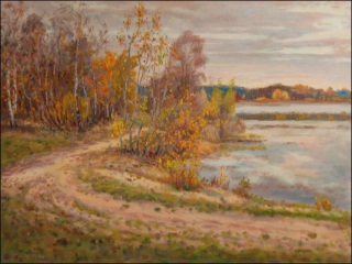 Podzimn osiky u psnku za Hrdkem, 2009, olej na lepence (60x80)