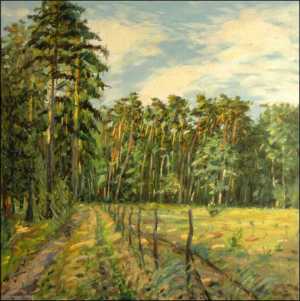 Les u Vesk za Sezemicemi, 2005, olej na pltn (70x70)