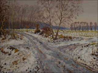 Zimn cesta od Kuntic ke hradu, 2011, olej na lepence (60x80)