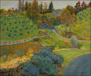 Valley with a Little Lake in Kerikeri, 2007, oil on canvas panel (51x61)