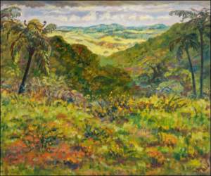 Valley beyond Kerikeri towards Paihia, 2007, oil on canvas panel (51x61)