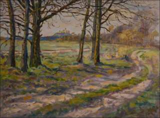 Spring through The Trees along The Labe River off The Confluence with Loun, 2011, oil on canvas panel (60x80)