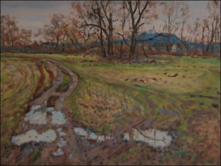 Off Labe River in Kuntice, 2009, oil on canvas panel (60x80)  