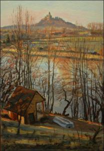 With Labe River off A Rise above Kuntice, 2005, oil on canvas panel (45x65) 