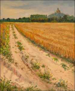 A Road - fork in Fields beyond Kuntice, 2006, oil on canvas panel (50x60) 