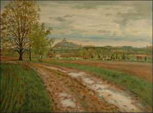 With Splashy Cart - road off A Hill near Sezemice, 2006, oil on canvas panel (60x80) 