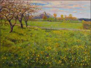 With An Apple Orchard off The Wayside Cross near Sezemice, 2010, oil on canvas panel (60x80) 