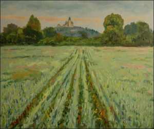 With Trails in Field between Poply And Kuntice, 2006, oil on canvas panel (50x60) 