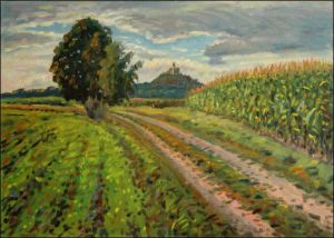 With A Maize Field off Sezemice, 2005, oil on canvas panel (50x70) 