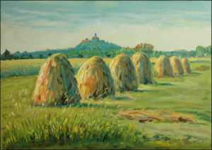 With Haycocks between Poply And Sezemice, 2006, oil on canvas panel (50x70) 