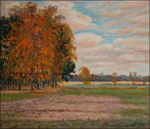 With Autumn Birches off Hrdek, 2009, oil on canvas panel (60x70)  