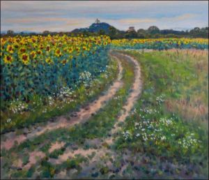 With Sunflowers off Sezemice, 2009, oil on canvas panel (60x70) 