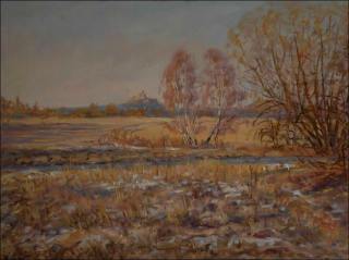 With Rests of Snow off Poply, 2012, oil on canvas panel (60x80)