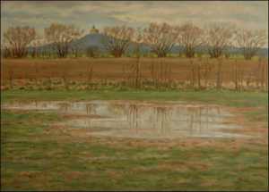 Thawing in Fields beyond Kuntice, 2006, oil on canvas panel (50x70) 