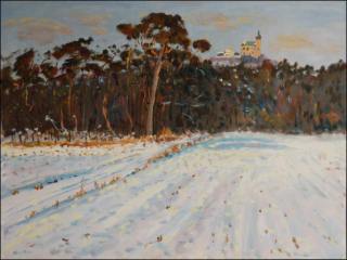 Typical Winter View with A Well-known Pine Tree, 2009, oil on canvas panel (60x80)  