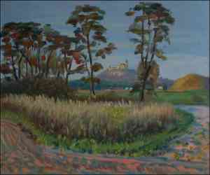 With Acacias off Brozany On Early Evening, 2006, oil on canvas panel (50x60) 