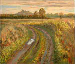 Off A Cartway beyond Drakov, 2006, oil on canvas panel (60x70) 