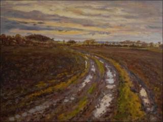 Muddy Road beyond Mntice, 2011, oil on canvas panel (60x80) 