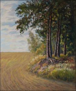 A Pinewood near Kladina beyond Sezemice, 2007, oil on canvas panel (50x60)