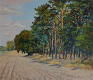 A Pine-forest near Pohrnov, 2009, oil on canvas panel (60x70) 