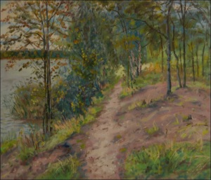 A Bank of Oplatil Sand-pit between A Little Island and A Road, 2010, oil on canvas panel (60x70)