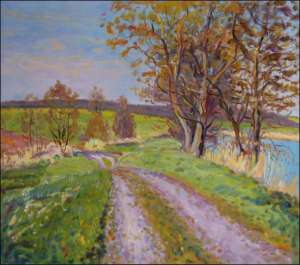 Bank of The matln Pond near Chvojenec, 2010, oil on canvas panel (70x80)  