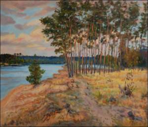 A Sand-pit side with Pine Trees in Mlice, 2009, oil on canvas panel (60x70) 