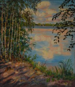 Young Birches on The Bank of Oplatil Sand-pit, 2010, oil on canvas panel (70x60)