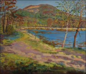 The Brnit Pond near Str pod Ralskem, 2009, oil on canvas panel (60x70) 