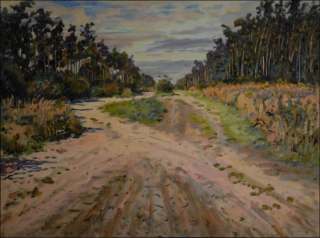 A Road between A Forest and A Sand-pit in Mlice, 2013, oil on canvas panel (60x80)