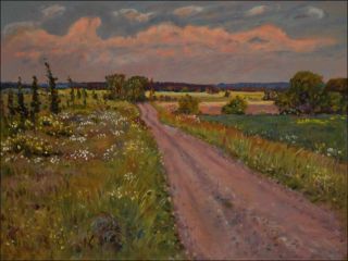 Road from edice to the ernov reservation, 2019, oil on canvas panel (60x80)