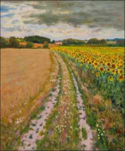 A Cartway beyond Mntice towards Osteany, 2008, oil on canvas panel (50x60) 